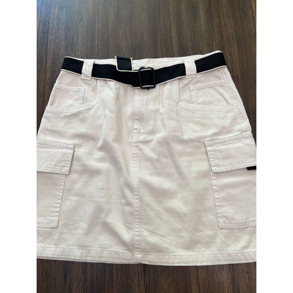 vero Moda Women Brown khaki cream Casual Skirt medium belt mini